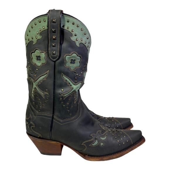 Dan Post Shoes - Dan Post Wild Bird Snip Toe Inlay Cowboy Boot Women size 8.5